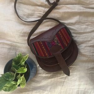 South American Leather Crossbody Purse